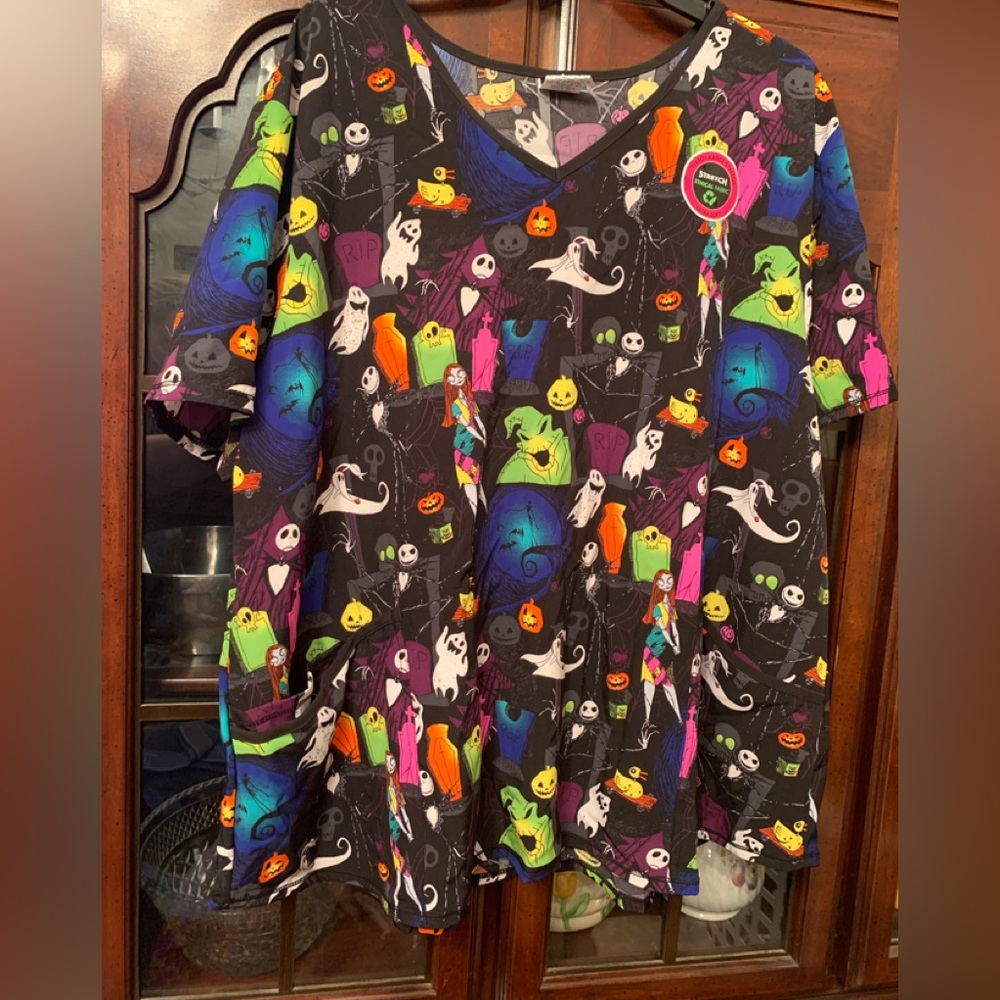 NWT Disney Nightmare Before Christmas Scrub Top Size 3X Oogie Boogie